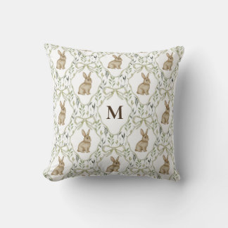 Vintage-Wasserfarben-Hase mit personalisiertem Mon Kissen