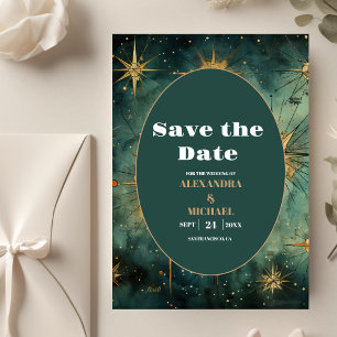 Vintage-Wasserfarben-Himmelhochzeit Save The Date