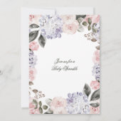 Vintage Wasserfarben-Hydrangeas | Baby Sprinkle Einladung (Rückseite)