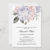 Vintage Wasserfarben-Hydrangeas | Dusche Einladung (Vorderseite)