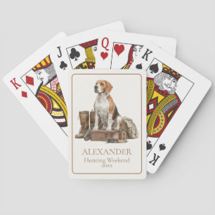 Vintage-Wasserfarben-Jagdhund-Hund Spielkarten