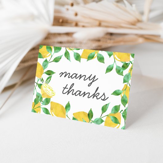 Vintage Wasserfarben Lemons Vielen Dank Karten