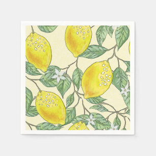 Vintage-Wasserfarben-Limonen Sommer Muster Serviette