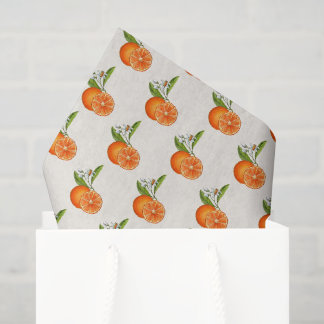 Vintage-Wasserfarben-Orange auf Ecru Seidenpapier