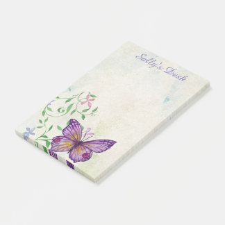 Vintage Wasserfarben Schmetterling Personalisiert Post-it Klebezettel