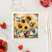 Vintage Wasserfarben-Sonnenblume Serviette (Beispiel)