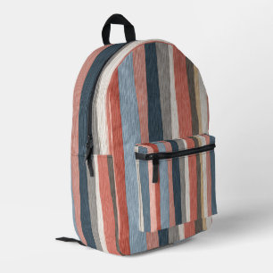 Vintage-Wasserfarben-Streifenmuster  Bedruckter Rucksack