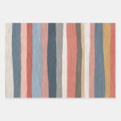 Vintage-Wasserfarben-Streifenmuster Geschenkpapier Set (Vorderseite 3)