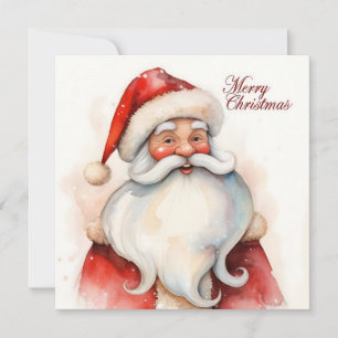 Vintage Wasserfarben Weihnachtsmann Nicht Foto Tre Feiertagskarte