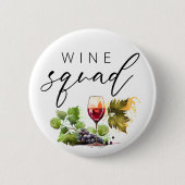 Vintage-Wasserfarben-Wein-Squad Button (Vorderseite)