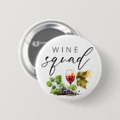Vintage-Wasserfarben-Wein-Squad Button (Vorne & Hinten)