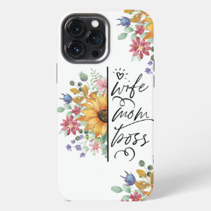 Vintage-Wasserfarben-Wildblumen-Ehefrau-Mutter-Che iPhone 13 Pro Max Hülle