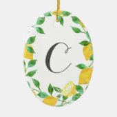 Vintage Wasserfarben Zitrone Keramikornament (Vorne)