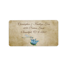 Vintage Wasserfarbendragonfly Blue Floral