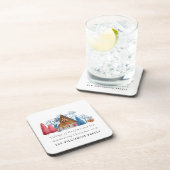 VINTAGE WASSERFARBENHAUS KUNSTSTOFFFAMILIE GETRÄNKEUNTERSETZER (Rechte Seite)