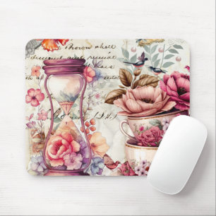 Vintage Wasserfarbenkollage Mousepad