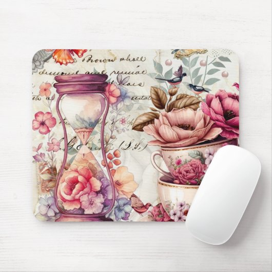 Vintage Wasserfarbenkollage Mousepad (Mit Mouse)