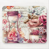 Vintage Wasserfarbenkollage Mousepad (Vorne)