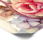 Vintage Wasserfarbenkollage Poster (Ecke)