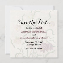 Vintage Wasserfarbenlilie Save the Date Hochzeit