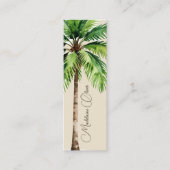 Vintage Wasserfarbenpalme Mini Visitenkarte (Vorderseite)