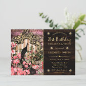 Vintage Wasserfarbenpfeife und Blume Geburtstag Einladung (Stehend Vorderseite)