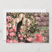 Vintage Wasserfarbenpfeife und Blume Geburtstag Einladung (Rückseite)