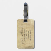 Vintage Wasserfarbenreise Weltkarte Gepäckanhänger (Rückseite vertikal)