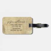 Vintage Wasserfarbenreise Weltkarte Gepäckanhänger (Rückseite horizontal)