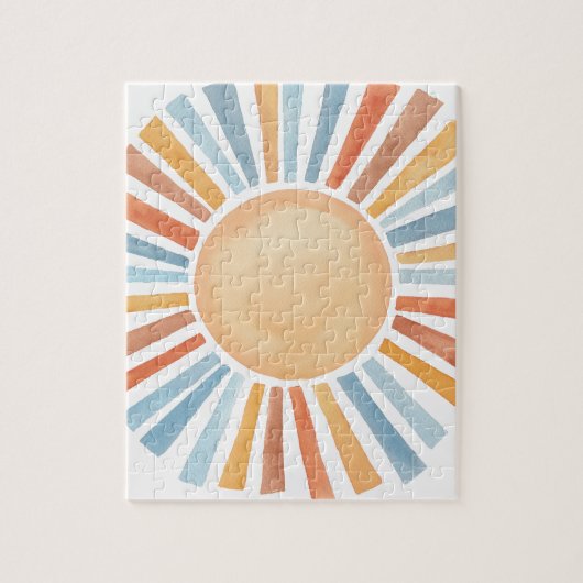 Vintage Wasserfarbensonne Puzzle (Vertikal)