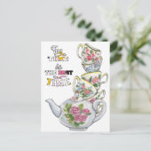 Vintage Wasserfarbenzeit Postkarte (Stehend Vorderseite)