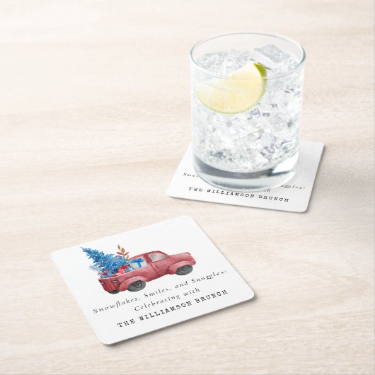 VINTAGE WASSERFARBSCHIRME PERSONALISIERT RECHTECKIGER PAPPUNTERSETZER (Vor Ort)