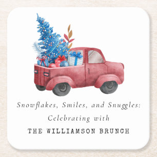 VINTAGE WASSERFARBSCHIRME PERSONALISIERT RECHTECKIGER PAPPUNTERSETZER