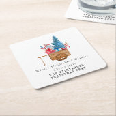 VINTAGE WASSERKRISTMAS PERSONALISIEREN RECHTECKIGER PAPPUNTERSETZER (angewinkelt)