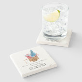 VINTAGE WASSERKRISTMAS PERSONALISIEREN STEINUNTERSETZER (Seitenansicht)