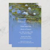 Vintage Wasserlilie Abschluss Einladung (Vorne/Hinten)