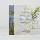 Vintage Wasserlilie Ölmalerei Graduierungsparty Einladung (Stehend Vorderseite)