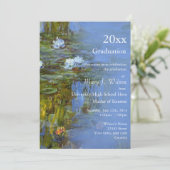 Vintage Wasserlilie Ölmalerei Graduierungsparty Einladung (Stehend Vorderseite)