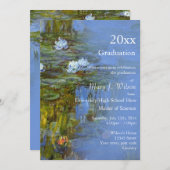 Vintage Wasserlilie Ölmalerei Graduierungsparty Einladung (Vorne/Hinten)