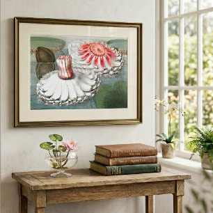 Vintage Wasserlilien Blume in einem Teich Poster