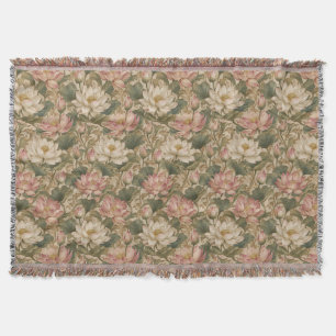 Vintage Wasserlotus Botanisches Blumenmuster Decke