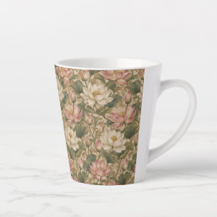 Vintage Wasserlotus Botanisches Blumenmuster Milchtasse