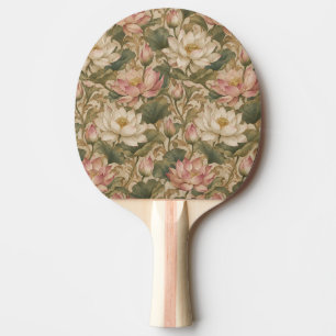 Vintage Wasserlotus Botanisches Blumenmuster Tischtennis Schläger
