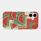 Vintage-Wassermelonen-Blockmuster iPhone 16 Hülle (Rückseite (Horizontal))