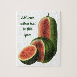 Vintage Wassermelonen Große Runde, Bio Lebensmitte Puzzle