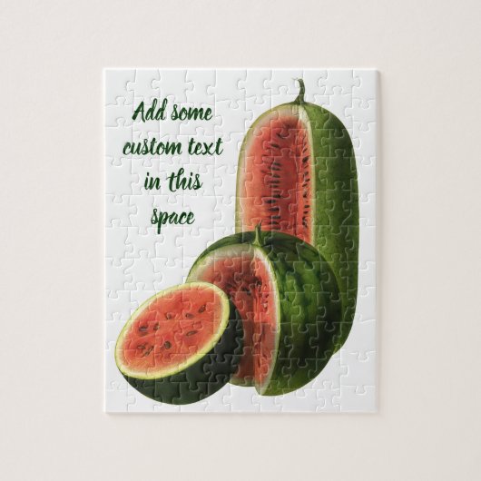 Vintage Wassermelonen Große Runde, Bio Lebensmitte Puzzle (Vertikal)