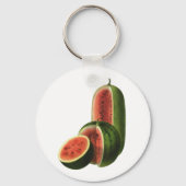 Vintage Wassermelonen Große Runde, Bio Lebensmitte Schlüsselanhänger (Vorderseite)