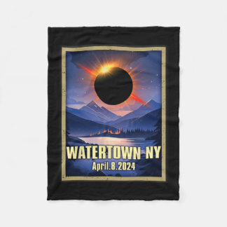 Vintage Wasserstadt Ny Total Solar Eclipse 2024 Fleecedecke