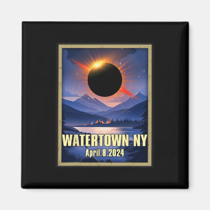 Vintage Wasserstadt Ny Total Solar Eclipse 2024 Magnet