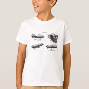 Vintage-Wasserstoff-Blimps Zeppeline Ballons Retro T-Shirt